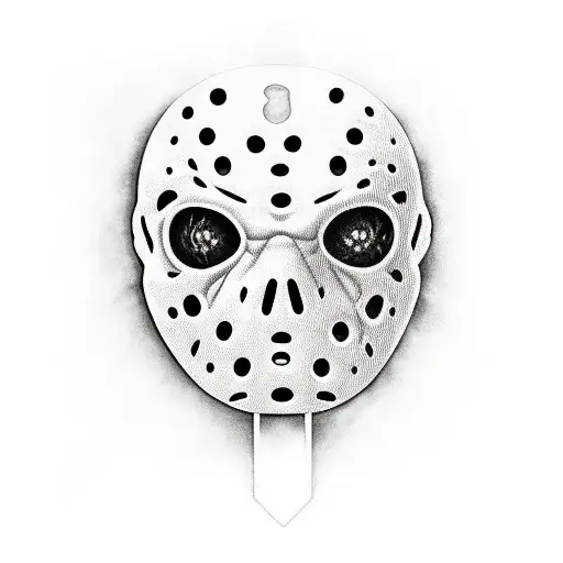  interpretation of iconic horror scenes from Friday the 13th tattoo design idea