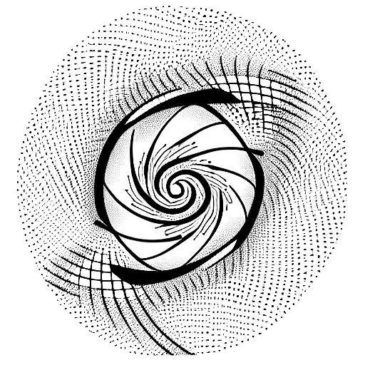 spirals and metallica theme, geometric design tattoo design idea