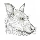 black cochea with a white muzzle with a mole onolo nose tattoo design idea