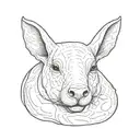 black cochea with a white muzzle with a mole onolo nose tattoo design idea