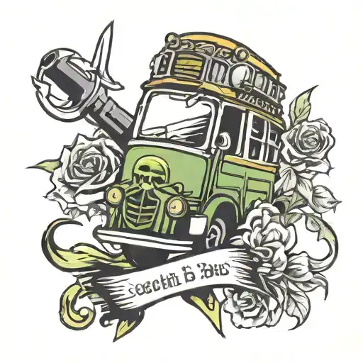 dagger phrase Death is not a bus tattoo design idea