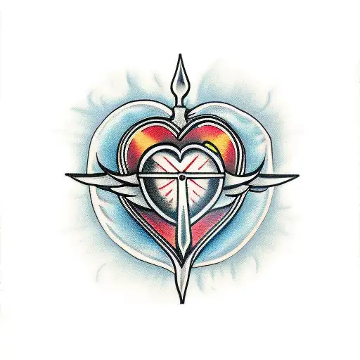 Sacred Heart with Daggers tattoo design idea