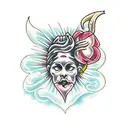 Sacred Heart with Daggers and Lilies tattoo design idea