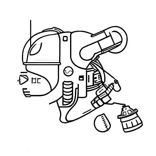 A minimalist tattoo of an astronaut dog tattoo design idea