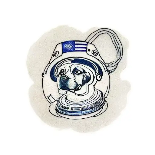 A tattoo of an astronaut dog tattoo design idea