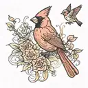cardinal singing melodiously tattoo design idea