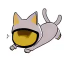 A cat astronaut exploring a galaxy tattoo design idea