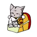 A cat astronaut exploring a galaxy tattoo design idea