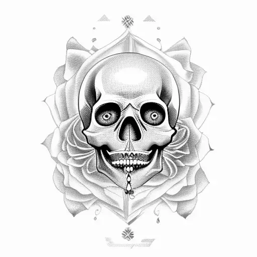 Mexican skull with phrase ¿Para qué están las abuelas? tattoo design idea