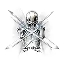300 skeleton spartans running into arrows falling from the sky tattoo design idea