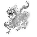 half sleeve with skeleton spartans running into arrows with a chinese dragon behind them tattoo design idea