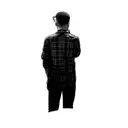 back view of a singer on stage in front of crowd tattoo design idea