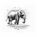 elephant parents tattoo design idea