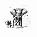 elephant parents tattoo design idea