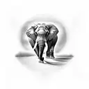 elephant parents tattoo design idea
