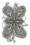 Black five leaf clover centered in tribal design tattoo design idea