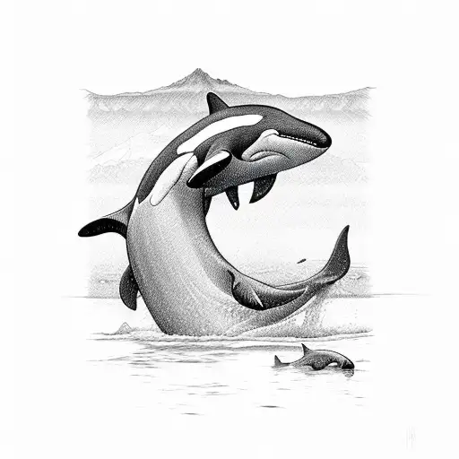 orcas  tattoo design idea
