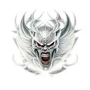 warrior fighting demons tattoo design idea
