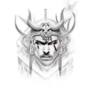 warrior fighting demons tattoo design idea