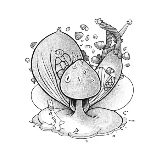 Tinkerbell mushroom  tattoo design idea