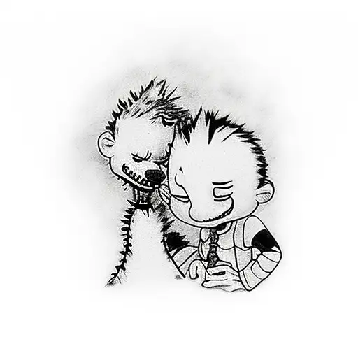 Calvin and Hobbes, sad memorial for mother tattoo design idea