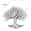 A bonsai tree growing from a cracked stone, symbolizing resilience and strength tattoo design idea