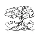 A bonsai tree growing from a cracked stone, symbolizing resilience and strength tattoo design idea