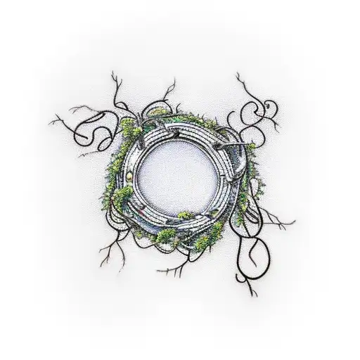 A broken chain mended together with blooming vines, symbolizing your ability to turn bad things into opportunities for growth and learning. tattoo design idea