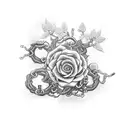 A broken chain mended together with blooming vines, symbolizing your ability to turn bad things into opportunities for growth and learning. tattoo design idea