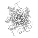 A broken chain mended together with blooming vines, symbolizing your ability to turn bad things into opportunities for growth and learning. tattoo design idea