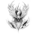 A phoenix rising from the ashes, symbolizing your belief in progress and the ability to overcome challenges. tattoo design idea