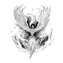 A phoenix rising from the ashes, symbolizing your belief in progress and the ability to overcome challenges. tattoo design idea