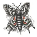 Bray Wyatt moth logo with inclusion of his lantern and the quote “i am the color red in a world full of black and white” tattoo design idea