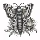 Bray Wyatt moth logo with inclusion of his lantern and the quote “i am the color red in a world full of black and white” tattoo design idea