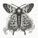 Bray Wyatt moth logo with inclusion of his lantern and the quote “i am the color red in a world full of black and white” tattoo design idea