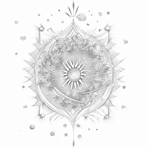 Wave, moon and stars, lavender, dandelion, daisies,  infinity, univers, chemistry tattoo design idea