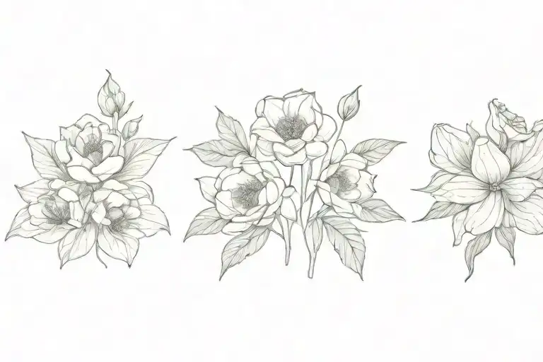 February March April May June July November December birth flowers tattoo design idea