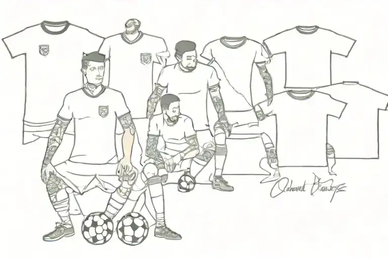 soccer team called oddbodz league and cup champions, invincable tattoo design idea