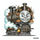 Thomas the train engine tattoo design idea