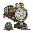 Thomas the train engine tattoo design idea