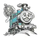 Thomas the train engine tattoo design idea