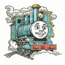 Thomas the train engine tattoo design idea