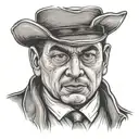 A portrait of a notorious gangster from Des Moines, with subtle nods to the client's own mafia background tattoo design idea