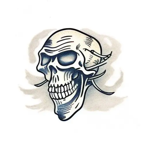  skeleton cowboy tattoo design idea