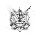 A sailor navigating through treacherous waves in Kamchatka tattoo design idea