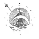 A sailor navigating through treacherous waves in Kamchatka tattoo design idea