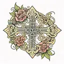 cross intertwined matthew 28:20 bible verse  tattoo design idea