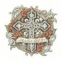 cross intertwined matthew 28:20 bible verse  tattoo design idea