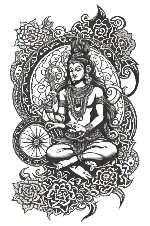 shiv shakti in sanskrit language tattoo design idea