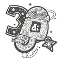 A Toy Story inspired tattoo featuring the iconic phrase 'To Infinity and Beyond' whith the letter s and c on background tattoo design idea